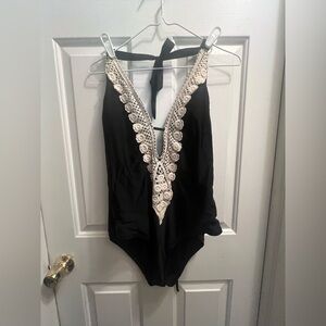 Kona Sol Black and Cream Swimsuit